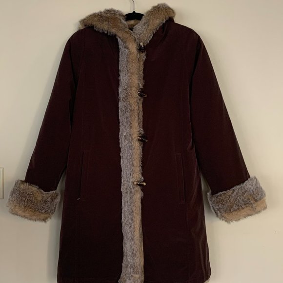 Nuage Light Brown/Brown Reversible Faux Fur Coat - Picture 2 of 6